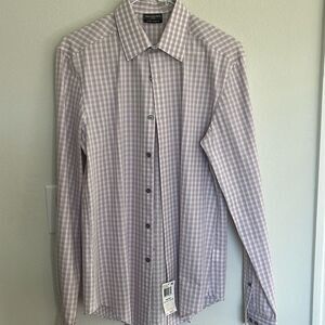Van Heusen Men's Flex Collar Stretch Dress Shirt Pink Multi,  14.5 Sleeve 34-35